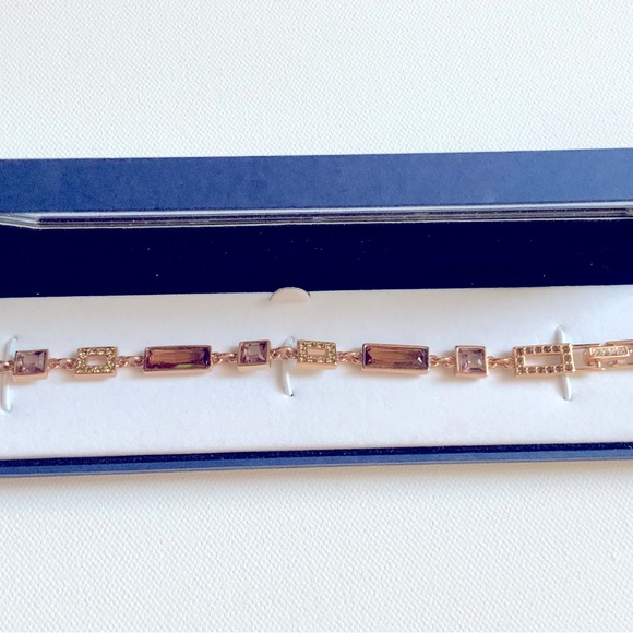 NWOT RARE Beautiful Swarovski Amber Crystals Bracelet - Picture 1 of 10